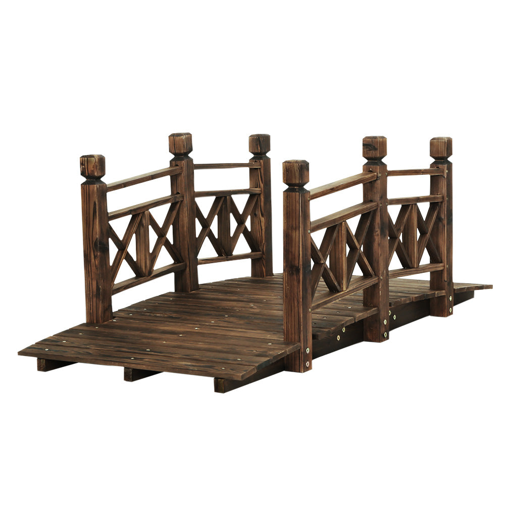 Gardeon Garden Ornaments Wooden Rustic Bridge Decor Outdoor Decoration Yard