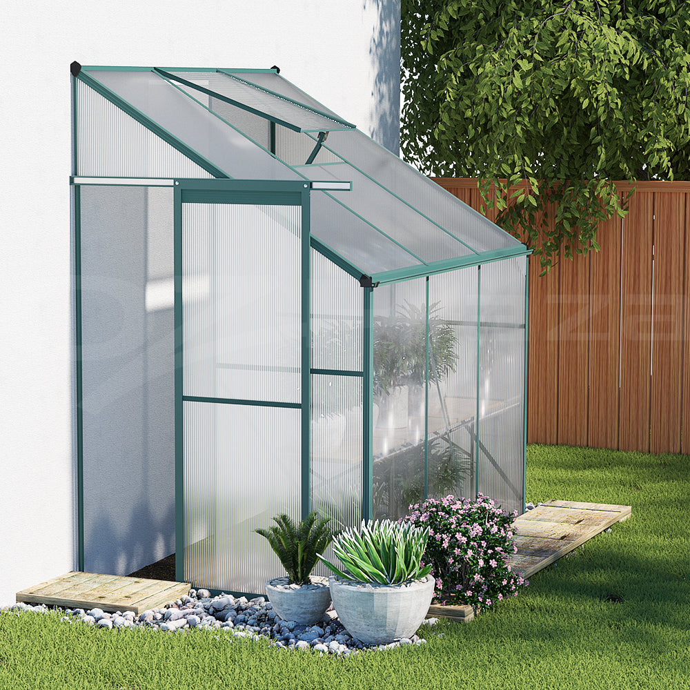 Greenfingers Greenhouse Aluminium Polycarbonate Green House Garden Shed1.9x1.27M