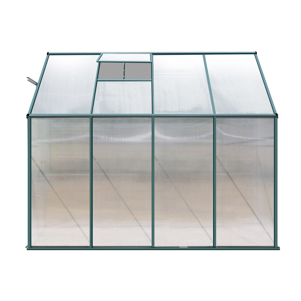 Greenfingers Greenhouse Aluminium Green House Garden Polycarbonate 2.52x1.27M