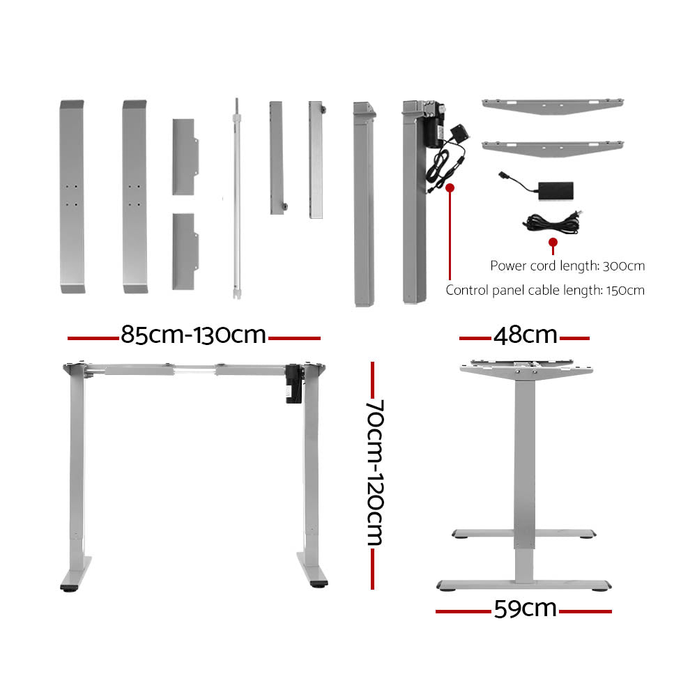 Artiss Electric Standing Desk Motorised Adjustable Sit Stand Desks Grey Brown