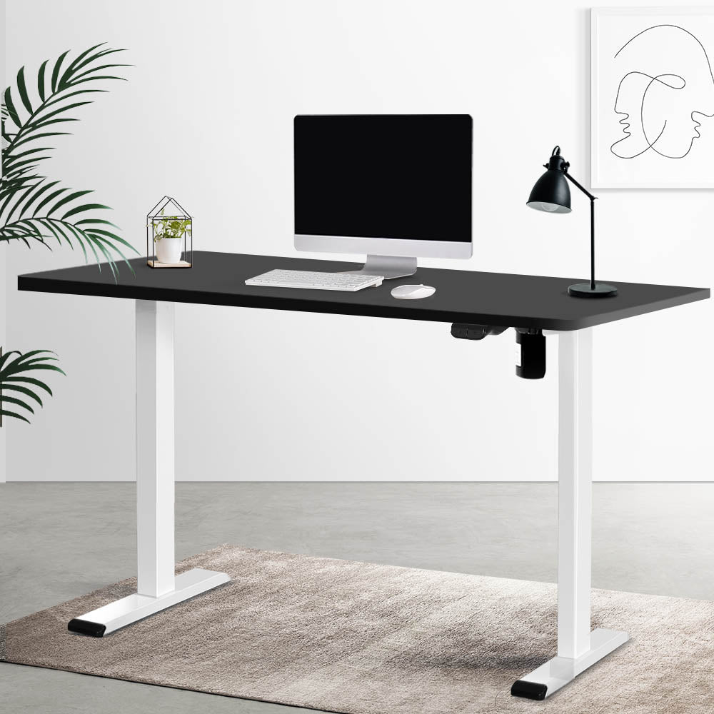 Artiss Electric Standing Desk Motorised Sit Stand Desks Table White Black 140cm