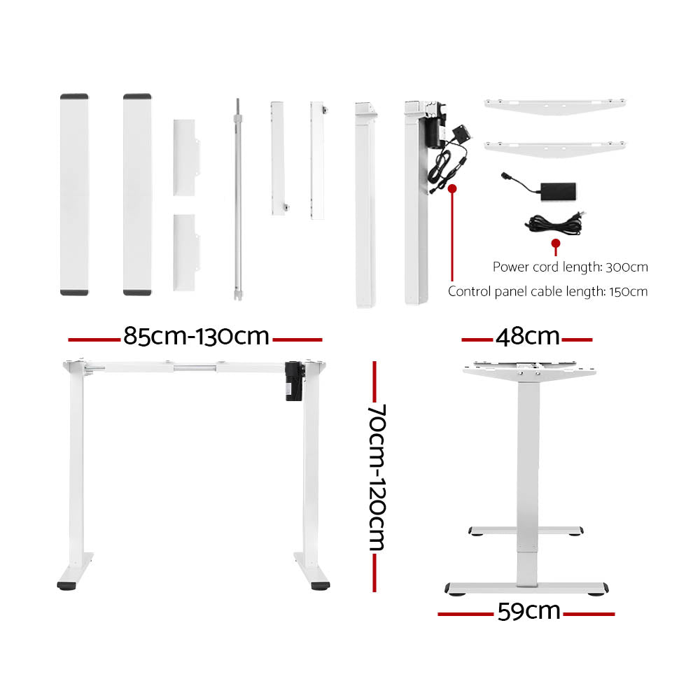 Artiss Electric Standing Desk Motorised Sit Stand Desks Table White Oak 140cm