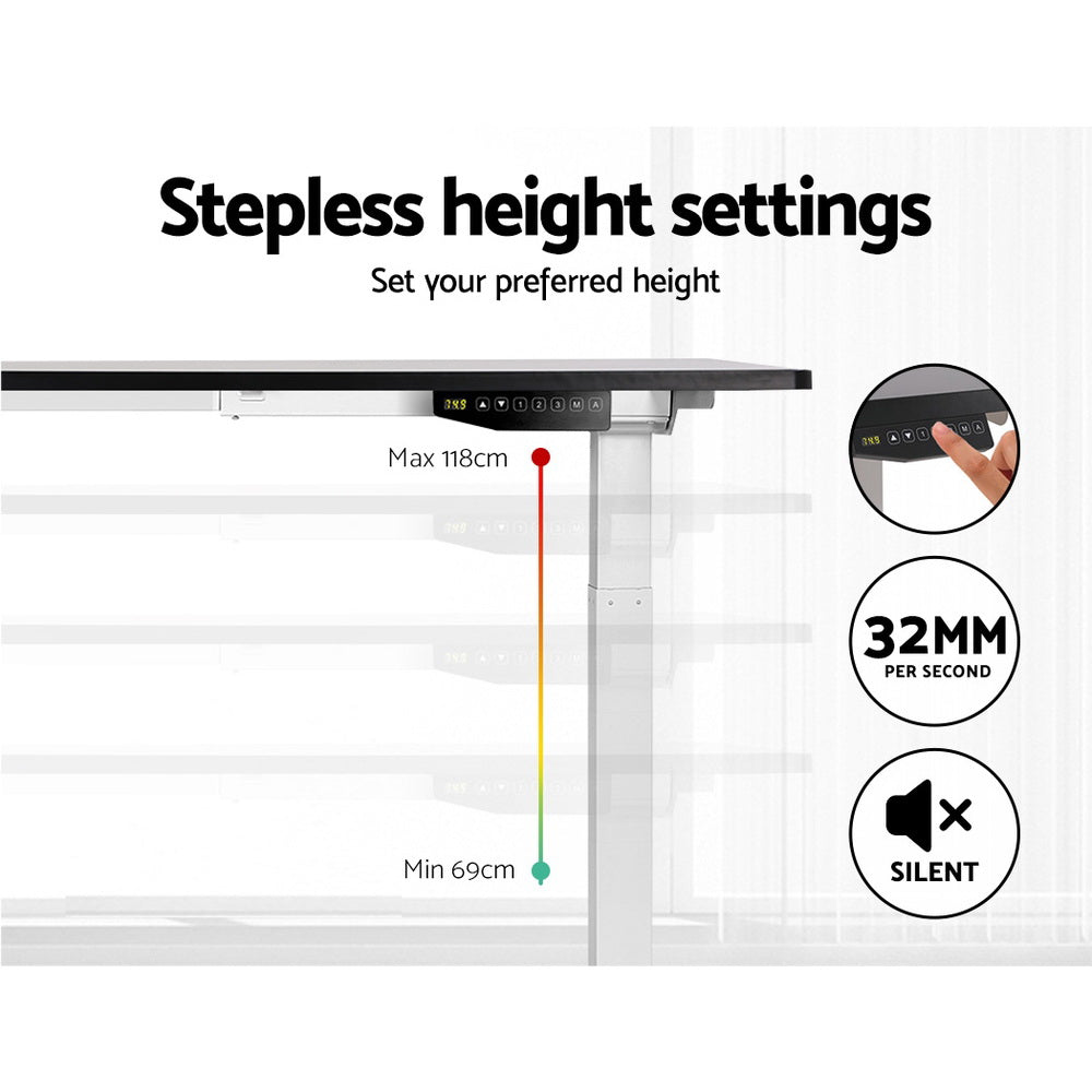 Artiss Motorised Standing Desk - White