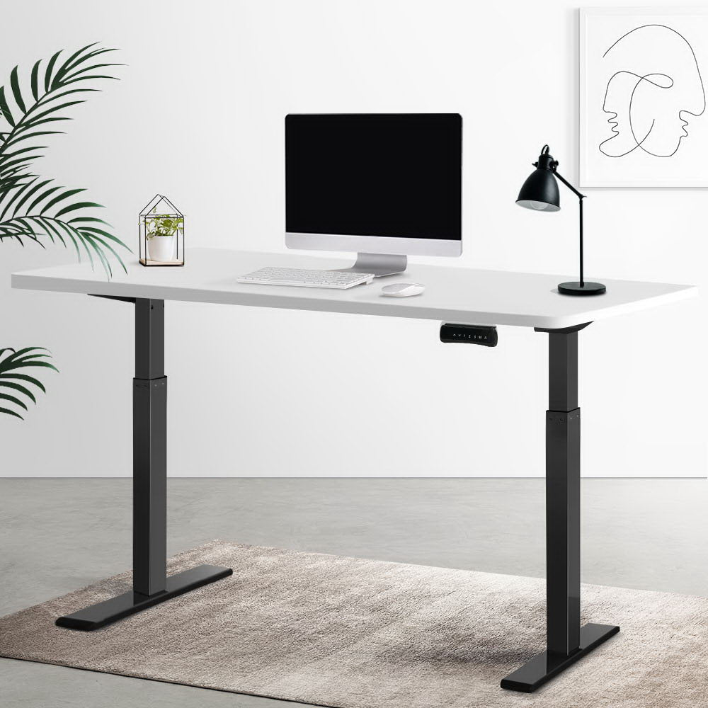 Artiss Standing Desk Electric Adjustable Sit Stand Desks Black White 140cm