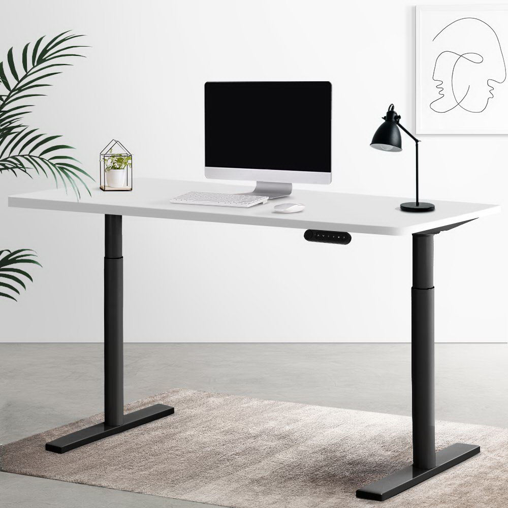 Artiss Electric Standing Desk Adjustable Sit Stand Desks Black White 140cm