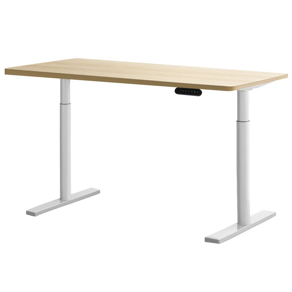 Artiss Electric Standing Desk Height Adjustable Sit Stand Desks White Oak 140cm