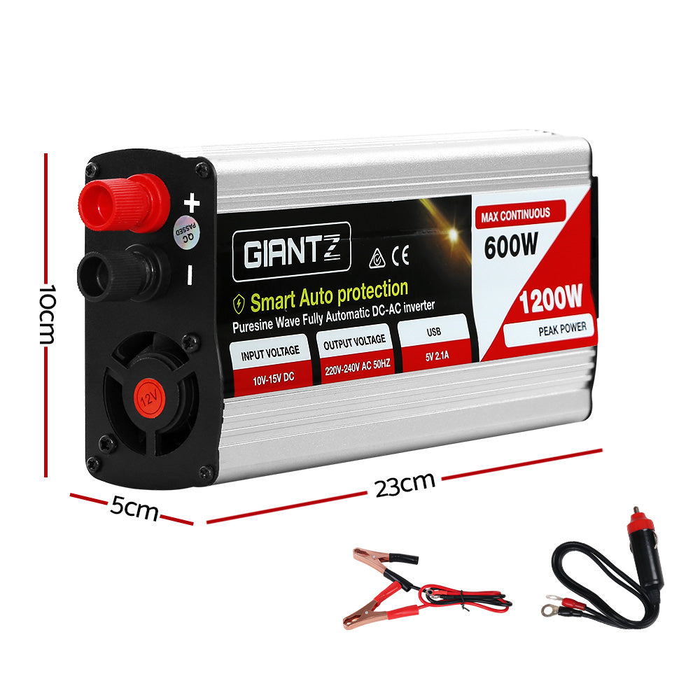 Giantz 600W Puresine Wave DC-AC Power Inverter