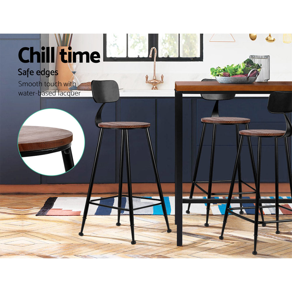 Artiss 4x Vintage Industrial Bar Stool Retro Barstools Dining Chairs Kitchen