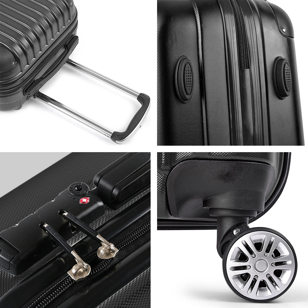 Wanderlite 24" Luggage Trolley Travel Suitcase Set Hard Case Shell Lightweight