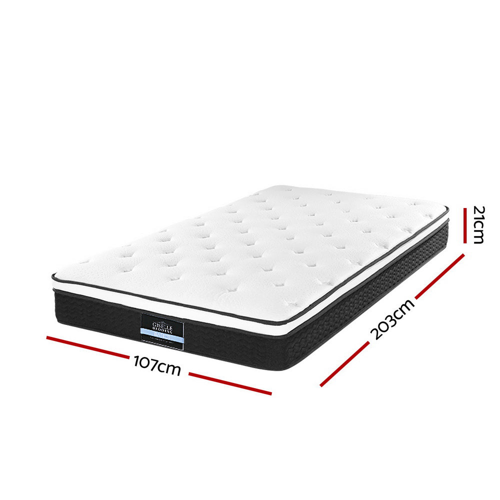 Giselle Bedding Bonita Euro Top Bonnell Spring Mattress 21cm Thick King Single