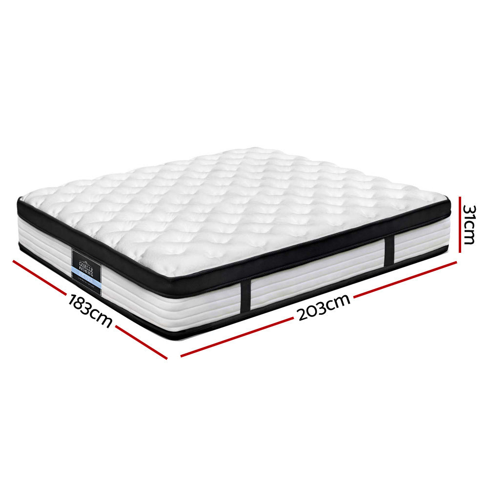 Giselle Bedding Devon Euro Top Pocket Spring Mattress 31cm Thick King