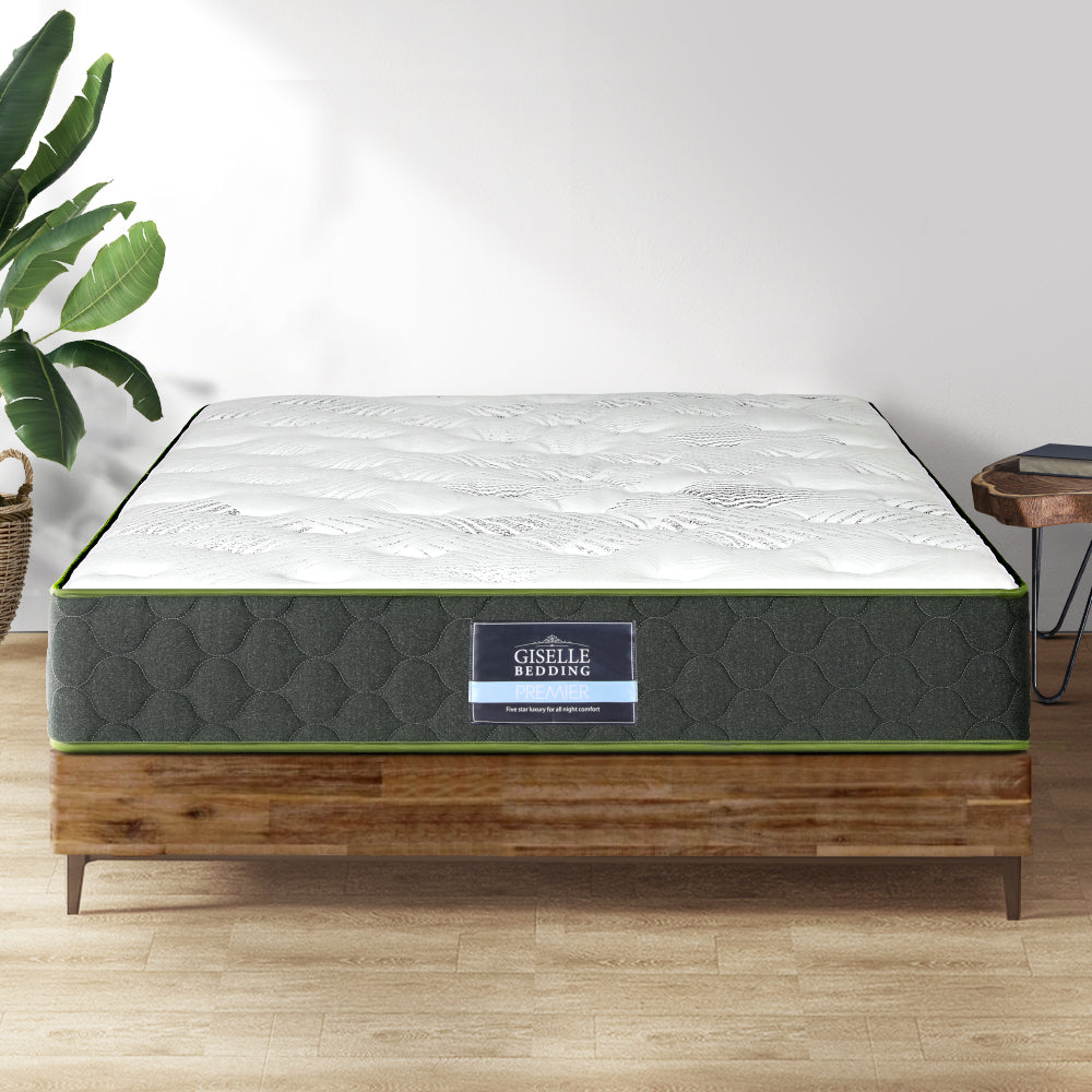 Giselle Bedding Mattress Green Tea Foam Pocket Spring 5-zone Medium Firm Single