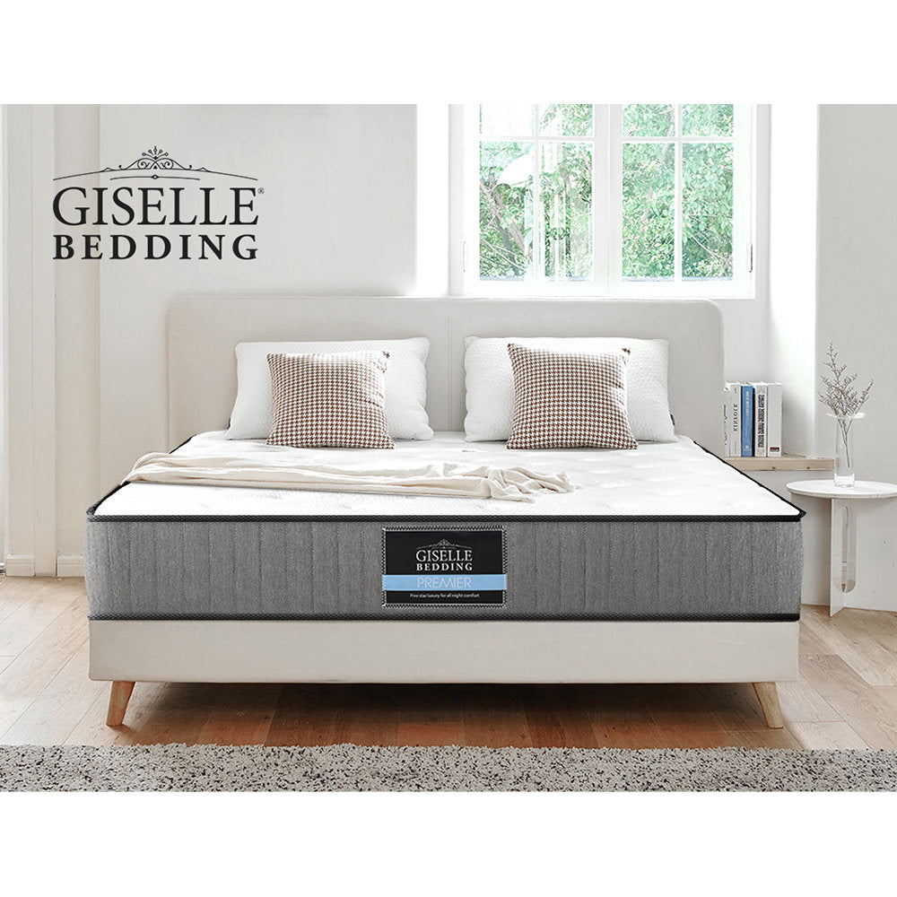 Giselle Bedding Mattress Extra Firm Double Pocket Spring Foam Super Firm 23cm