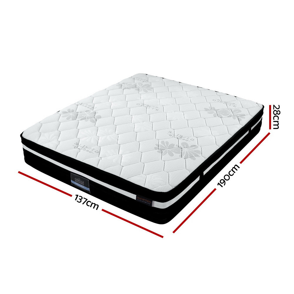 Giselle DOUBLE Bed Mattress Size Extra Firm 7 Zone Pocket Spring Foam 28cm