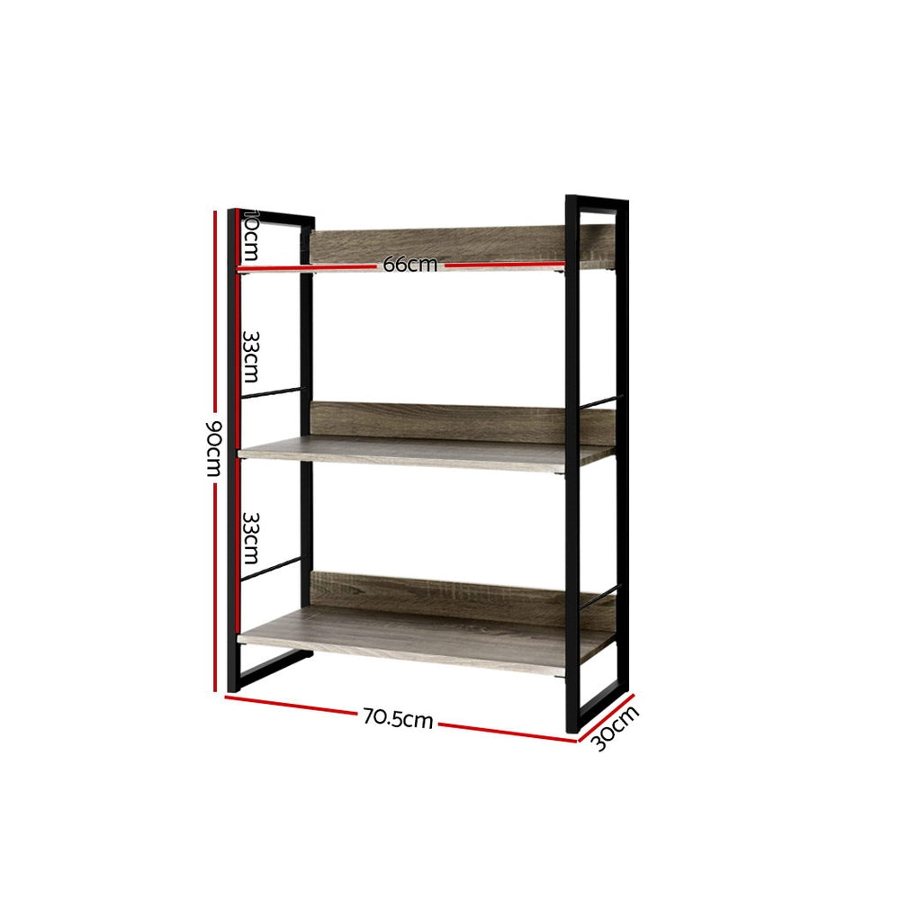 Artiss Bookshelf Display Shelves Metal Bookcase Wooden Book Shelf Wall Storage