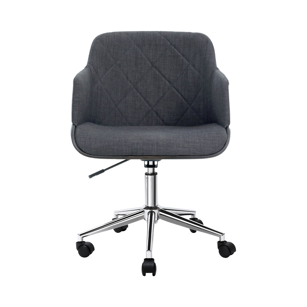 Artiss Wooden Office Chair Computer Gaming Chairs Executive Fabric Grey