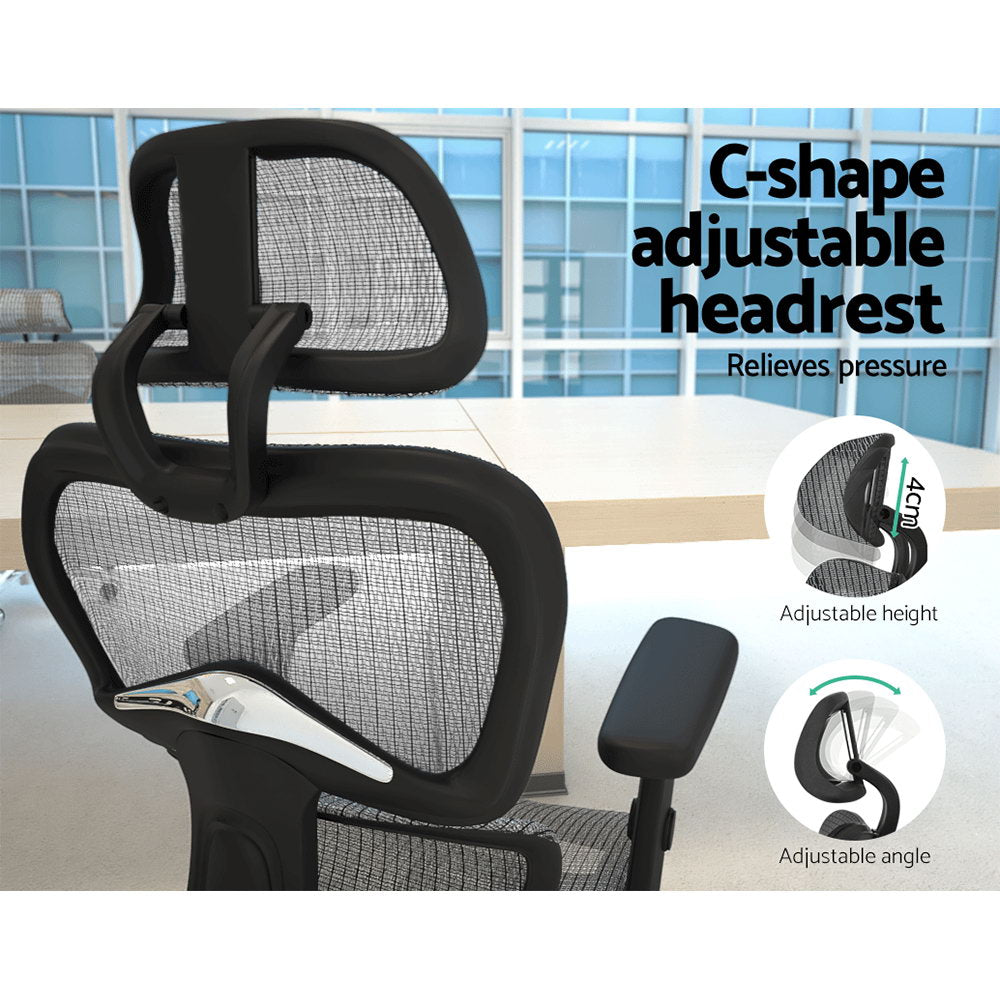 Artiss Office Chair Computer Gaming Chair Mesh Net Seat Grey