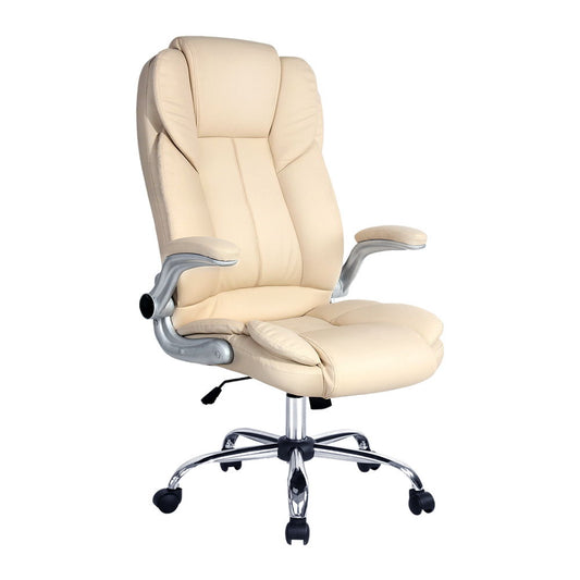 Artiss Kea Executive Office Chair Leather Beige