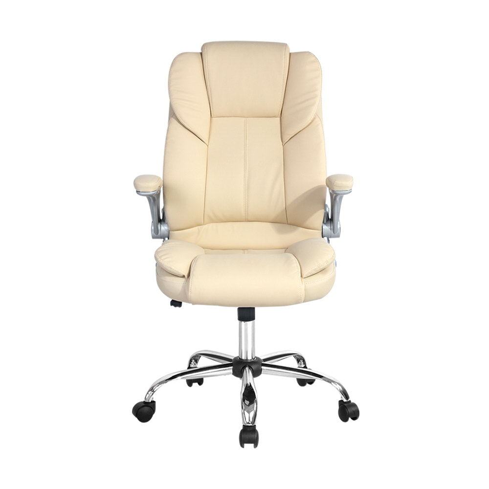 Artiss Kea Executive Office Chair Leather Beige