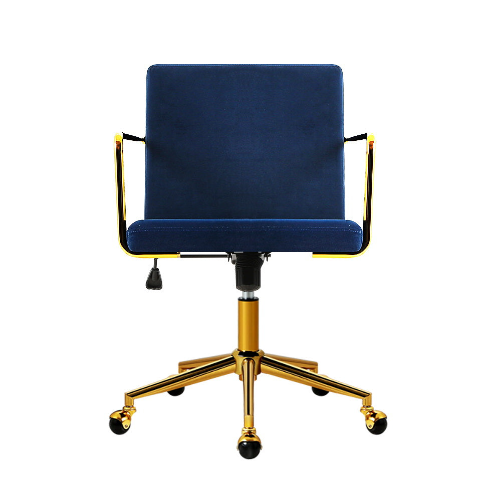 Caraway Velvet Office Chair Royal Blue