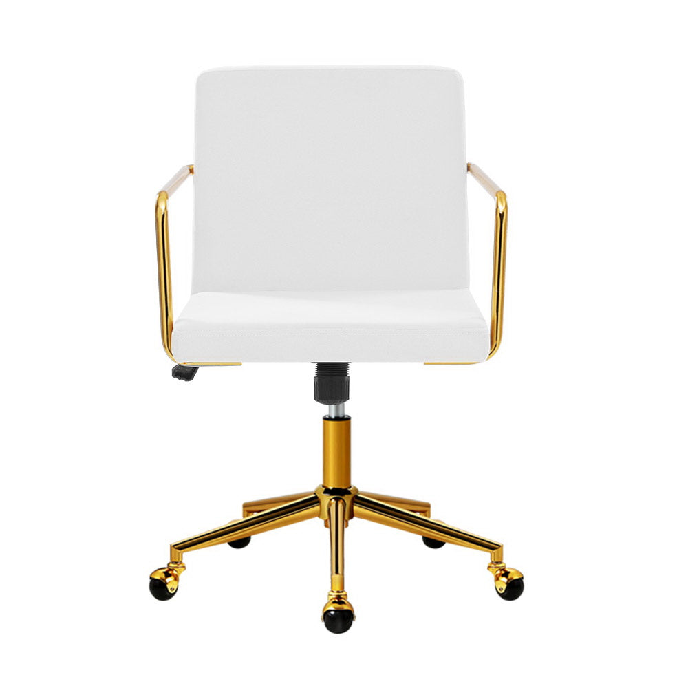 Velvet Office Chair Executive Fabric Computer Chairs Adjustable Work Study White