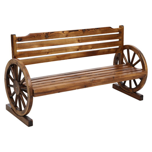 Gardeon Garden Bench Wooden Wagon Chair 3 Seat Outdoor Furniture Backyard Lounge