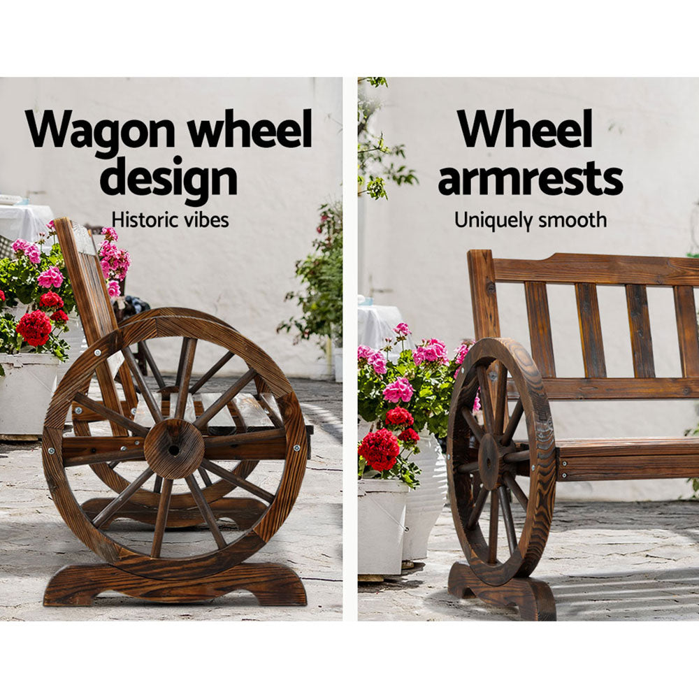 Gardeon Wooden Wagon Wheel Chair