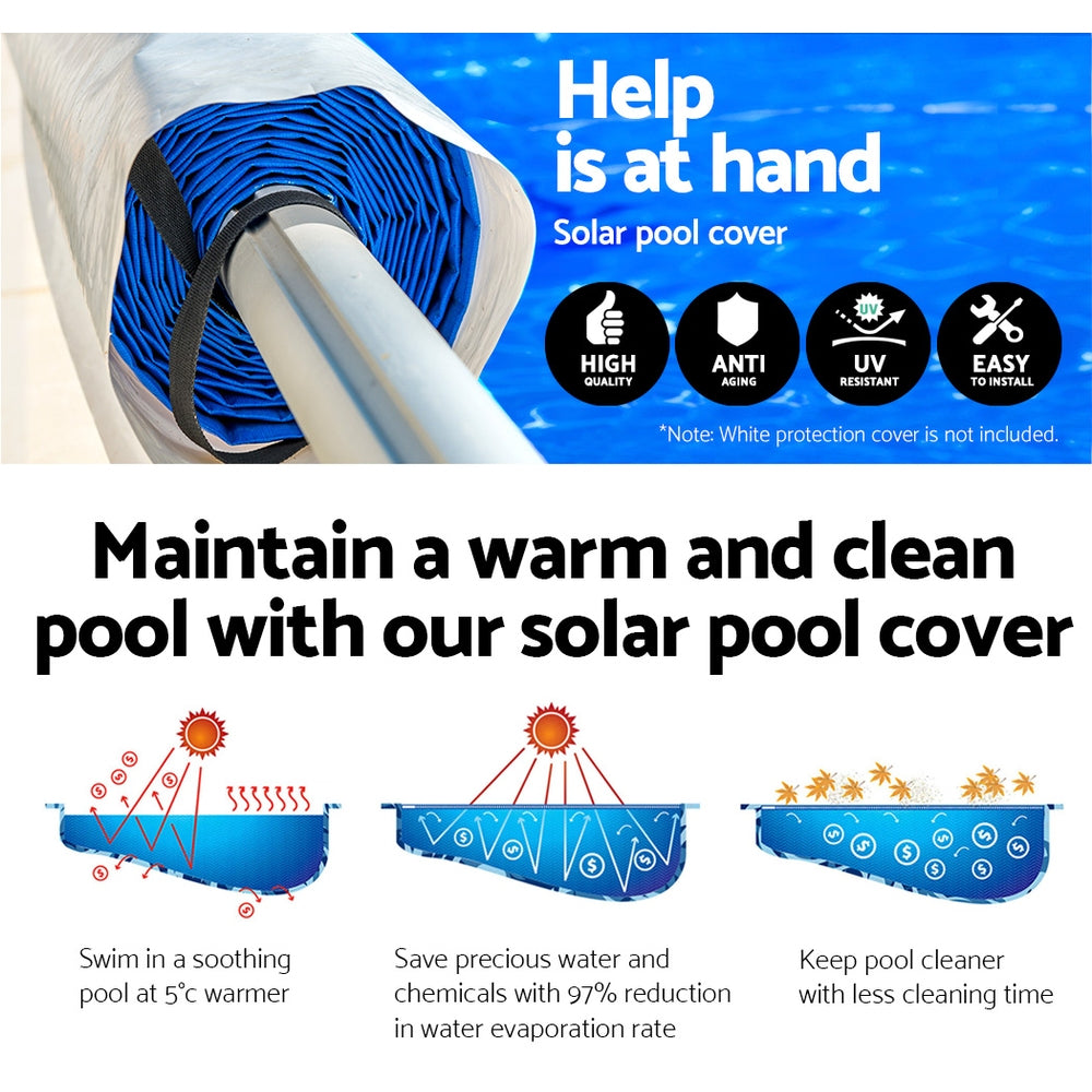 Aquabuddy Pool Cover Roller 500 Micron Solar Blanket Swimming Bubble 11mx4.8m