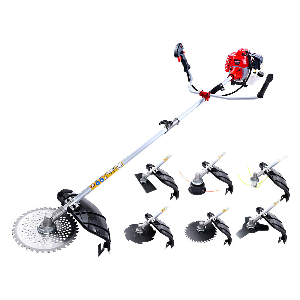 Giantz 62CC Pole Chainsaw Petrol 7 In 1 Brush Cutter Whipper Snipper Multi Tools