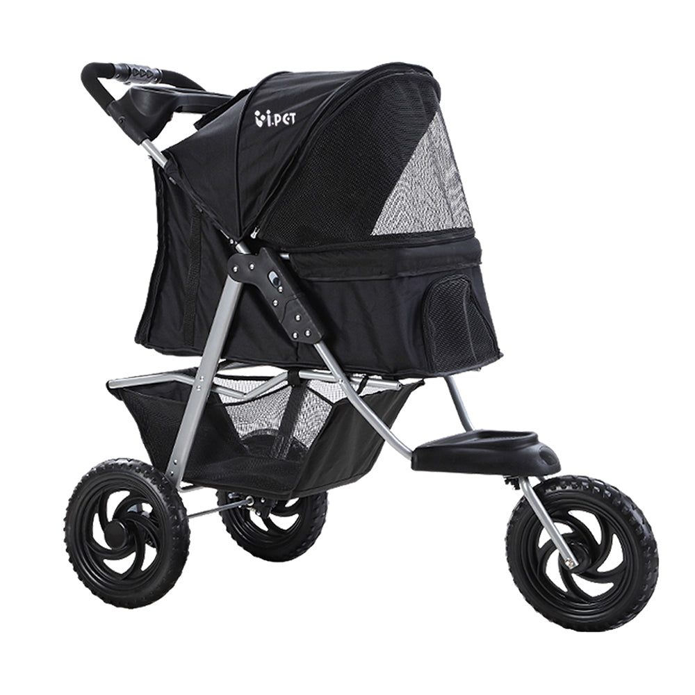 i.Pet Pet Stroller Dog Carrier Foldable Pram Large Black