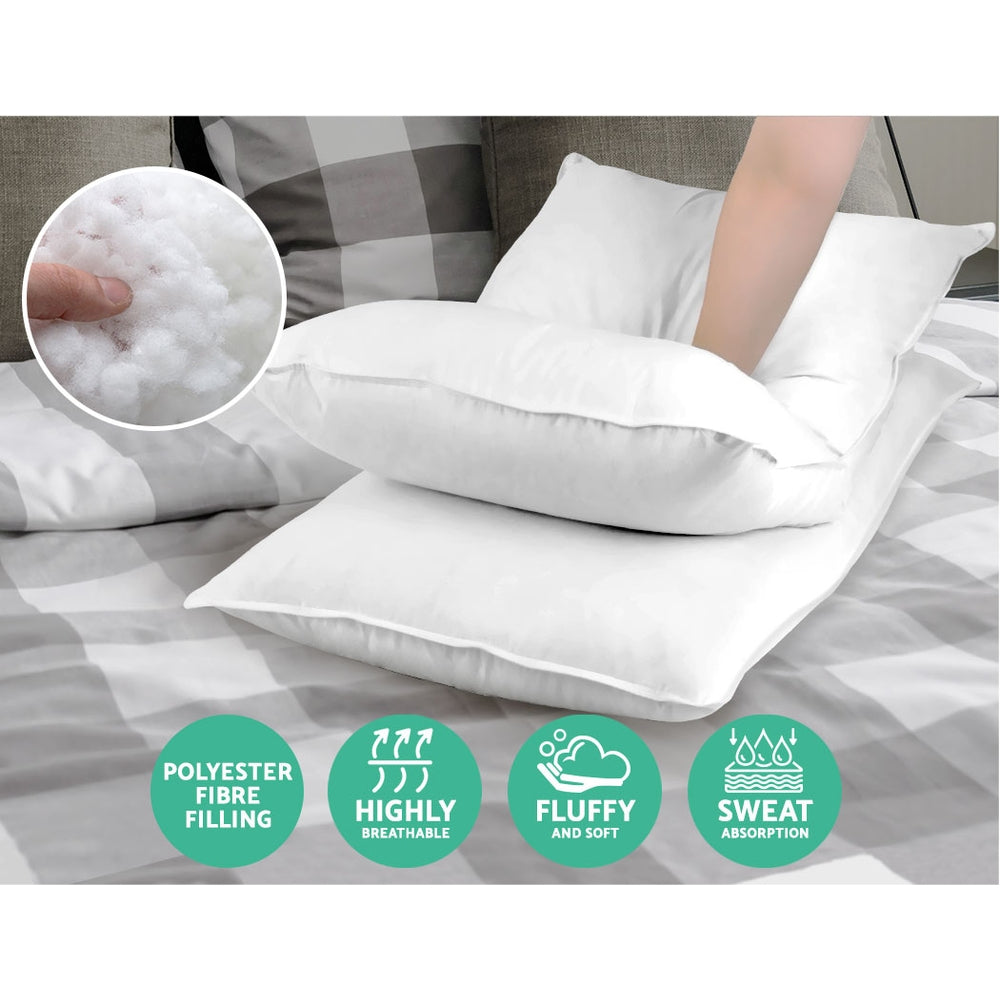 Giselle Bedding King Size 4 Pack Bed Pillow Mediumx2 Firmx2 Microfibre Fiiling