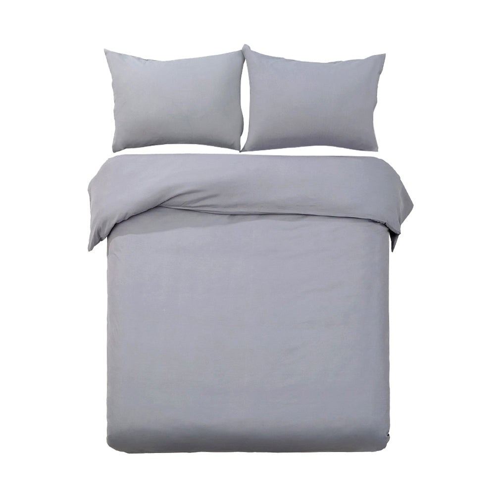 Giselle Quilt Cover Set Classic Grey - King