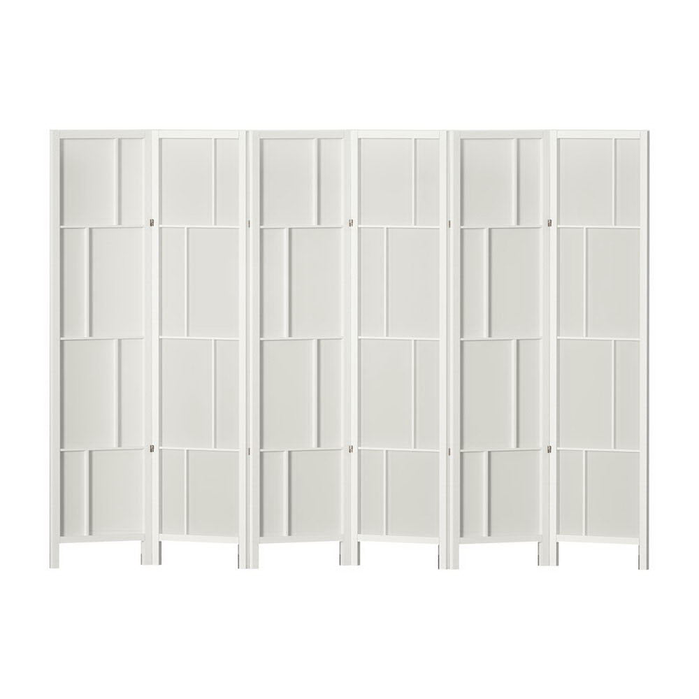 Artiss Ashton Room Divider Screen Privacy Wood Dividers Stand 6 Panel White