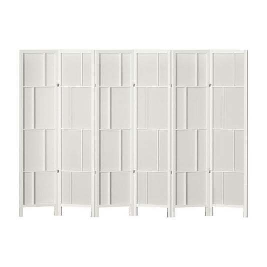 Artiss Ashton Room Divider Screen Privacy Wood Dividers Stand 6 Panel White