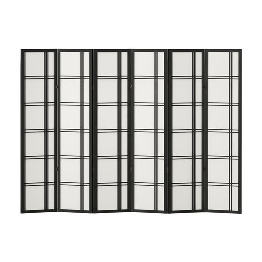 Artiss Room Divider Screen Privacy Wood Dividers Stand 6 Panel Nova Black