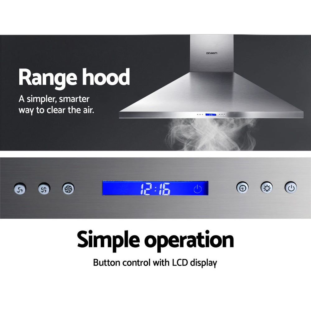 Devanti Range Hood Commercial Rangehood BBQ Hoods Kitchen Alfresco Canopy 1500mm