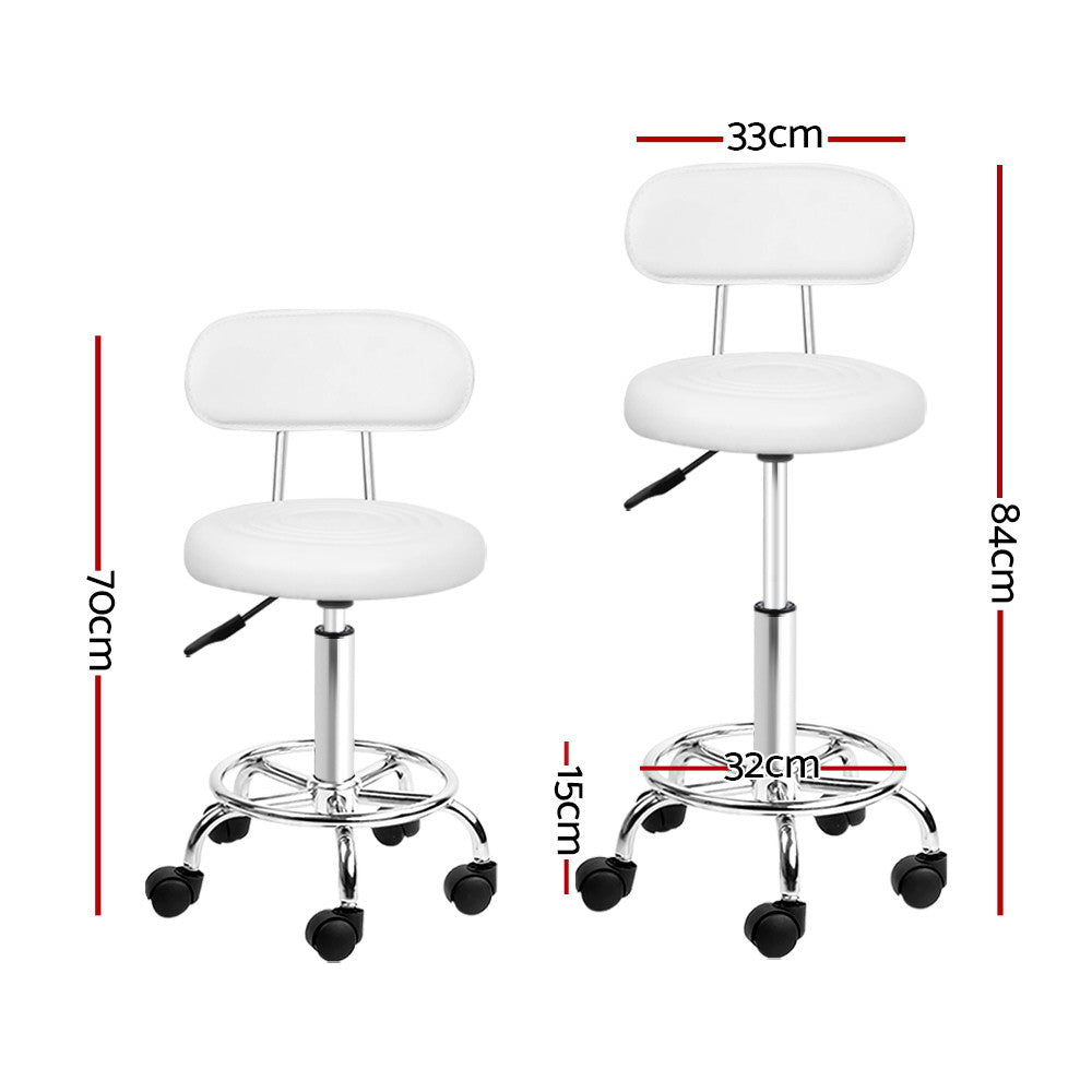 Artiss 2X Saddle Salon Stool Swivel Backrest Chair Barber Chair Hydraulic Lift