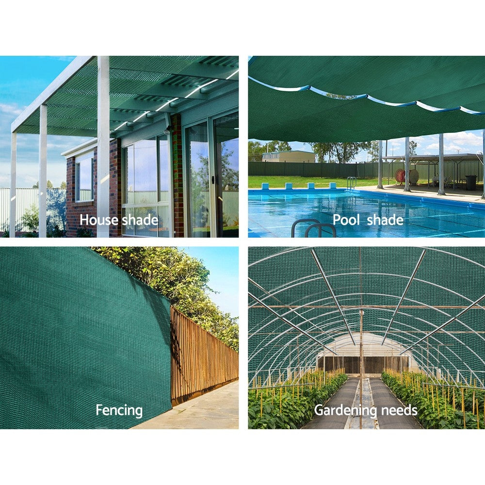 Instahut 1.83x50m 30% UV Shade Cloth Shadecloth Sail Garden Mesh Roll Outdoor Green