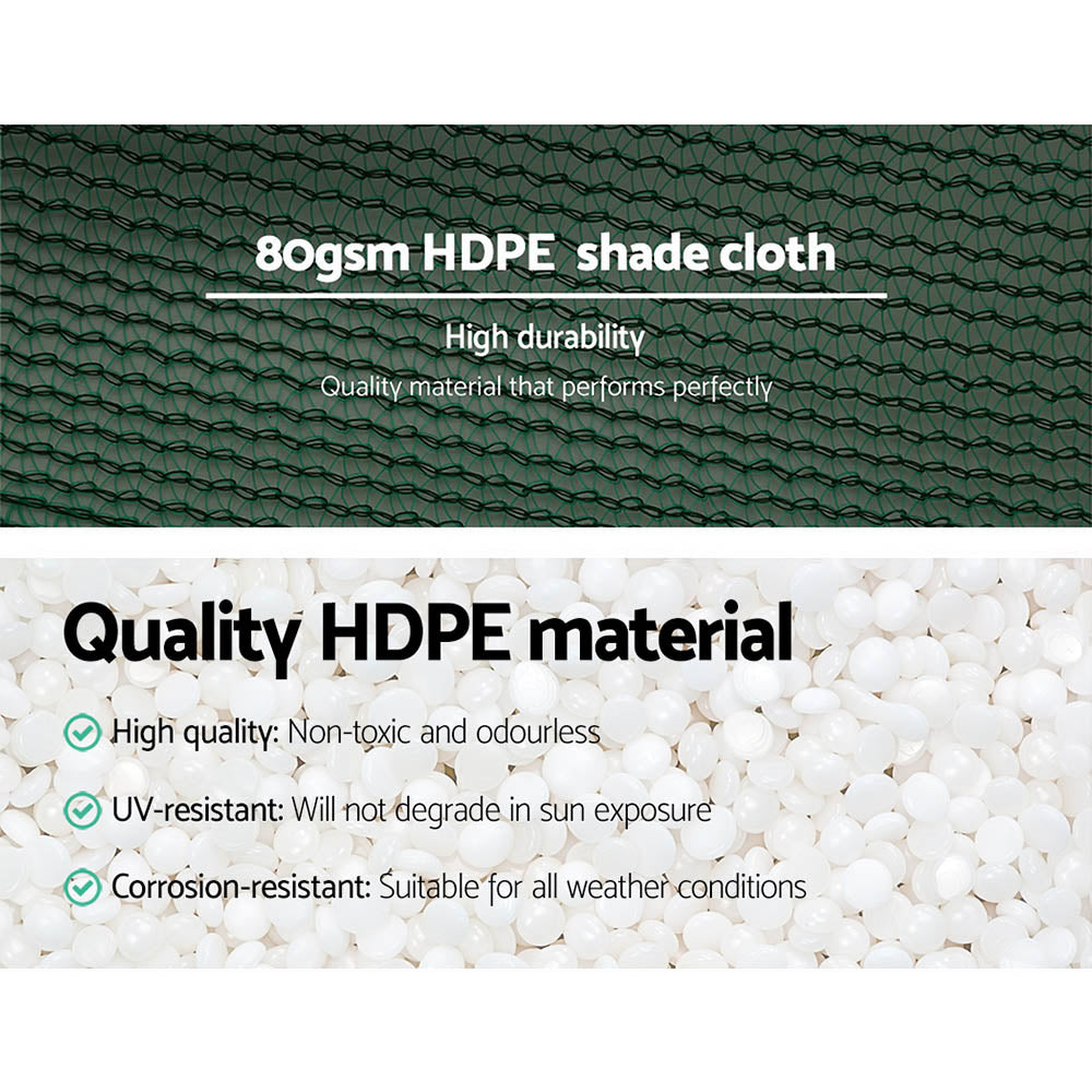 Instahut 3.66x30m 30% UV Shade Cloth Shadecloth Sail Garden Mesh Roll Outdoor Green