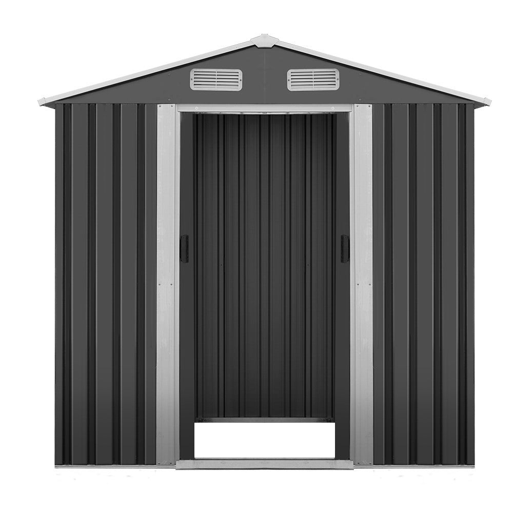 Giantz Garden Shed Outdoor Storage Sheds 1.96x1.32M Tool Workshop Metal Grey