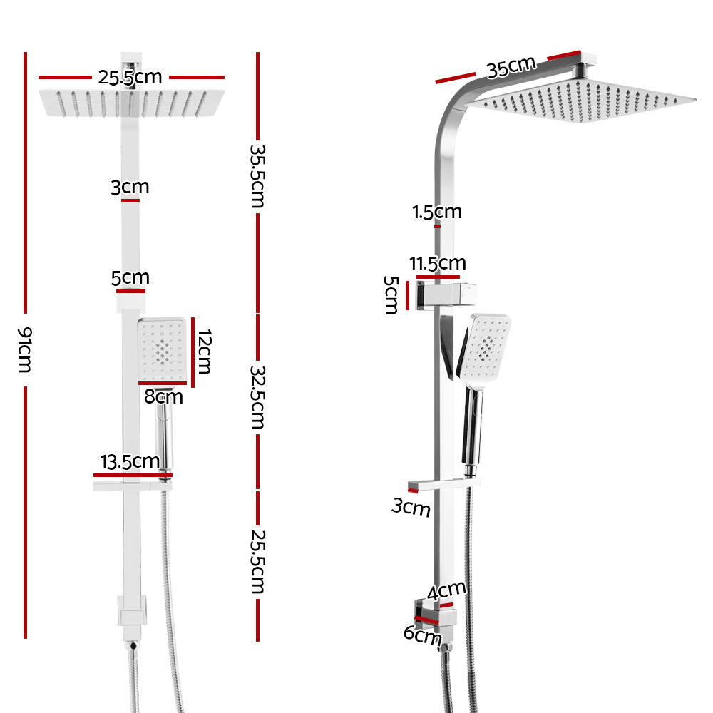 Cefito WELS 10'' Rain Shower Head Set Round Handheld High Pressure Wall Chrome