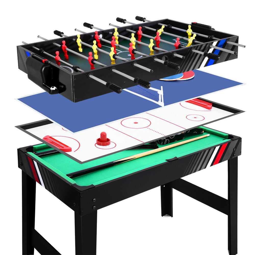 4FT 4-In-1 Soccer Table Tennis Ice Hockey Pool Game Football Foosball Kids Adult