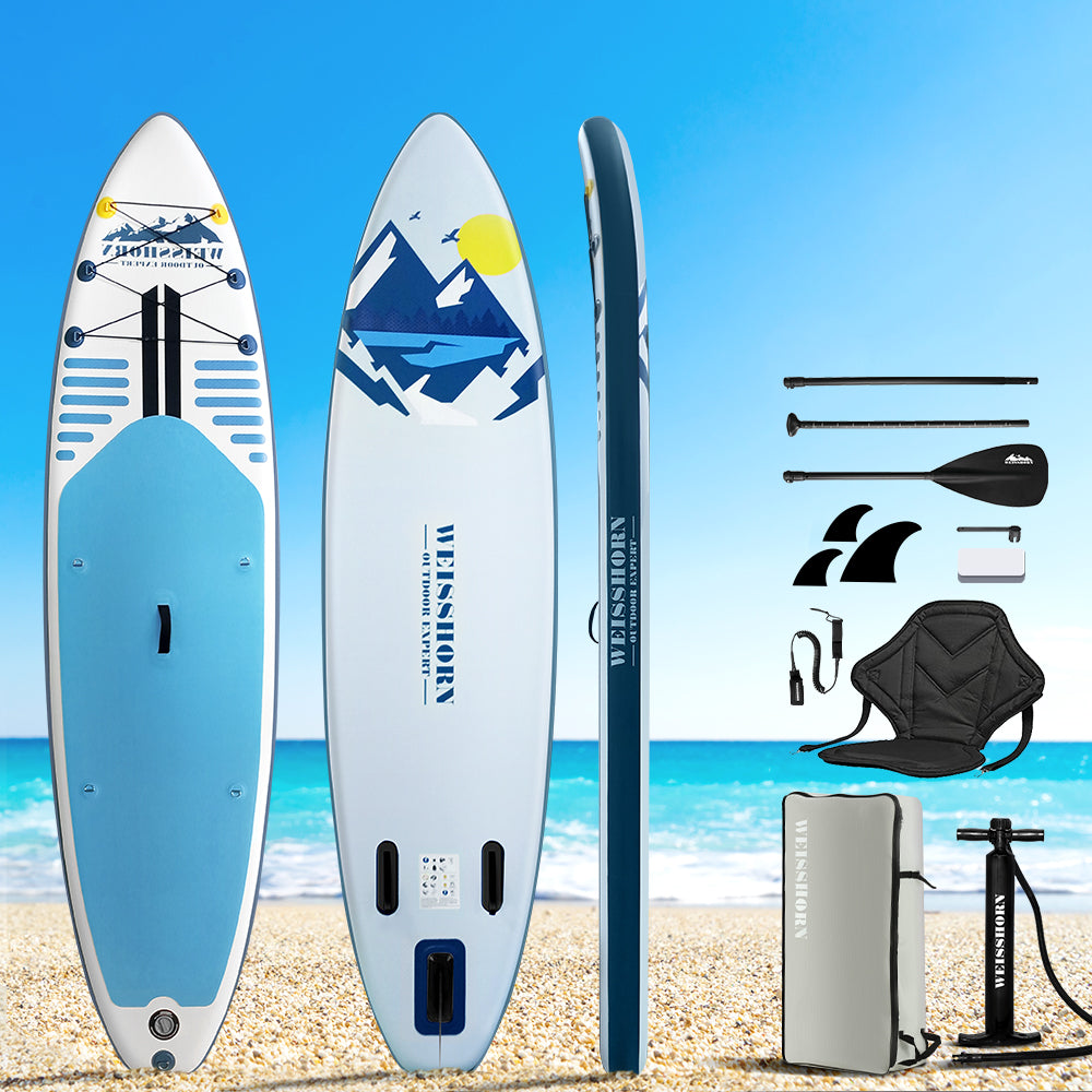 Weisshorn Stand Up Paddle Board Inflatable SUP Surfboard Paddleboard Kayak 10FT