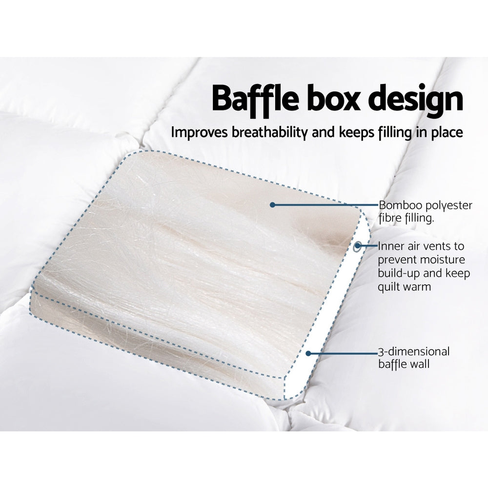 Giselle King Mattress Topper Bamboo Fibre Pillowtop Protector