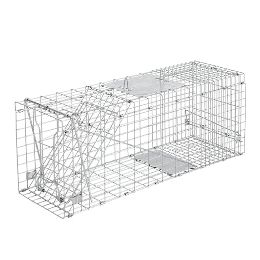 Humane Animal Trap Cage 94 x 34 x 36cm  - Silver