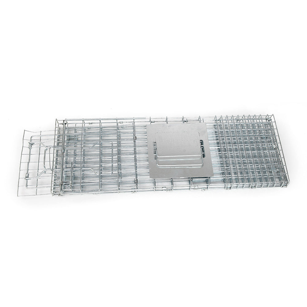 Humane Animal Trap Cage 94 x 34 x 36cm  - Silver