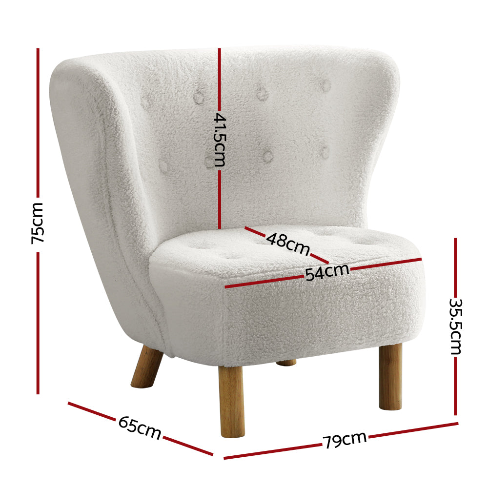 Artiss Armchair Lounge Accent Chair Armchairs Couch Chairs Sofa Bedroom White