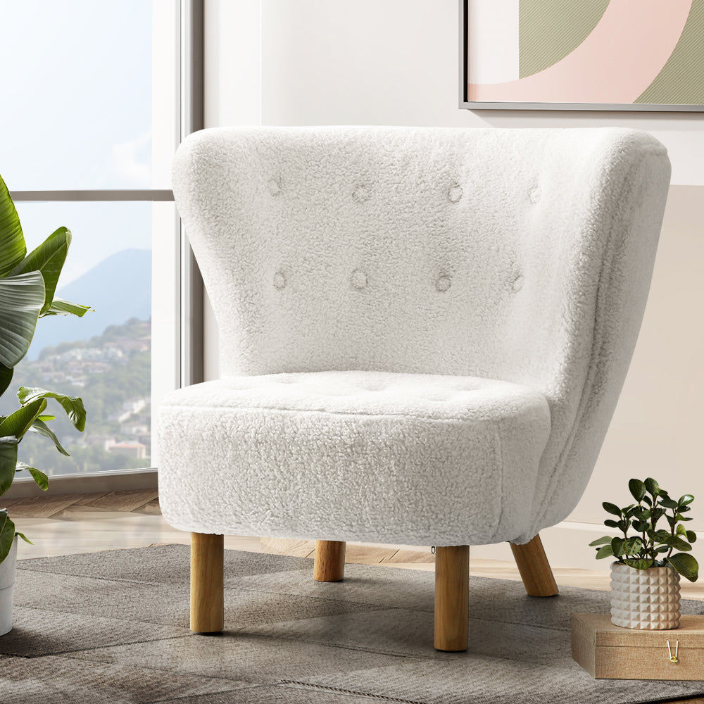 Artiss Armchair Lounge Accent Chair Armchairs Couch Chairs Sofa Bedroom White