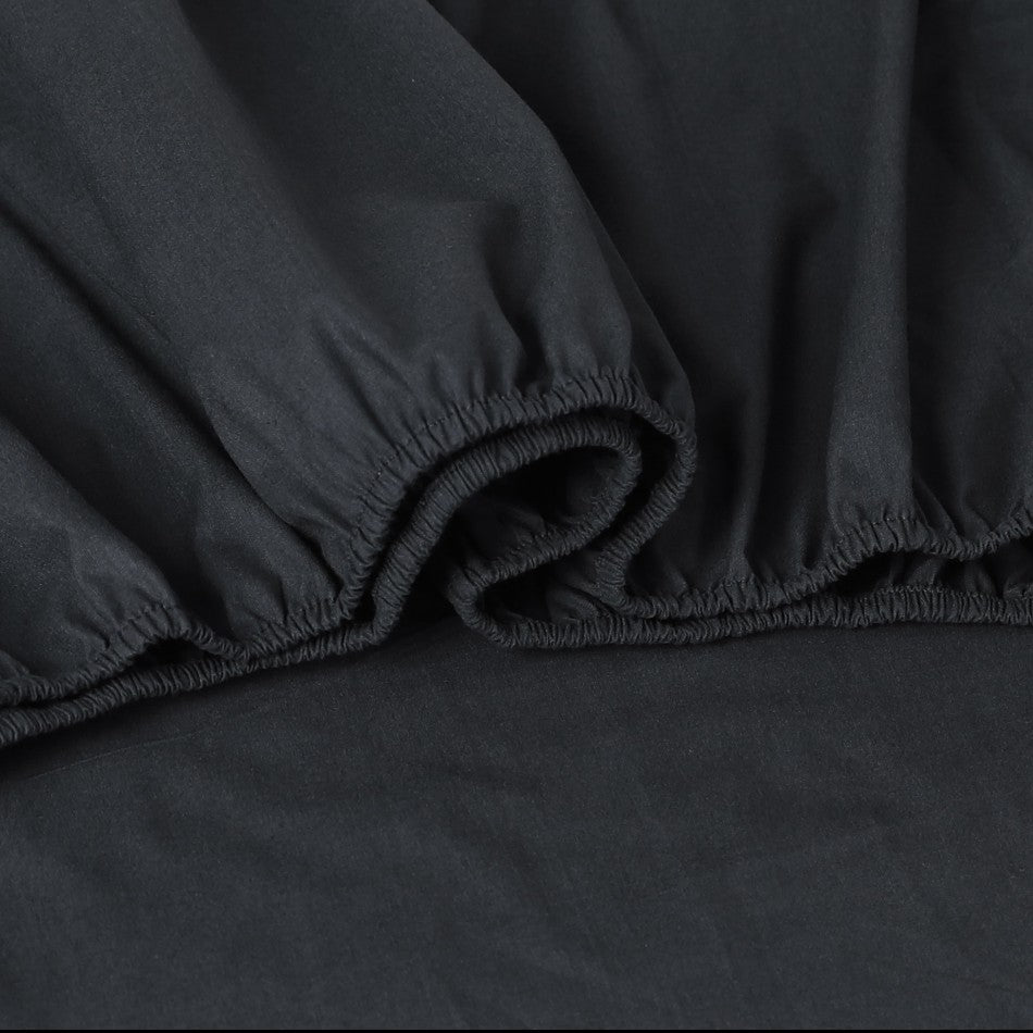 Elan Linen 100% Egyptian Cotton Vintage Washed 500TC Charcoal Double Bed Sheets Set