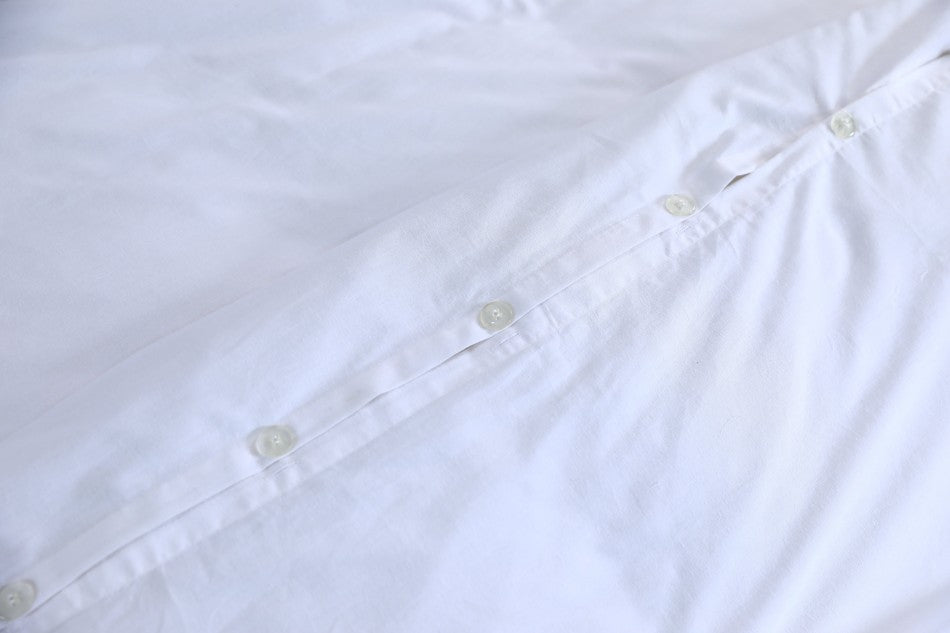 Elan Linen 100% Egyptian Cotton Vintage Washed 500TC White Double Quilt Cover Set